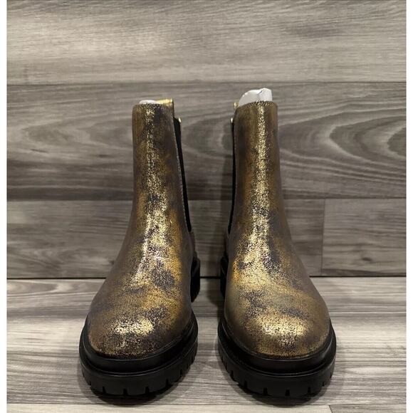 Lauren Ralph Lauren Corinne Leather Chelsea Boots Pull On Black Bronze Size 6B - Picture 2 of 16